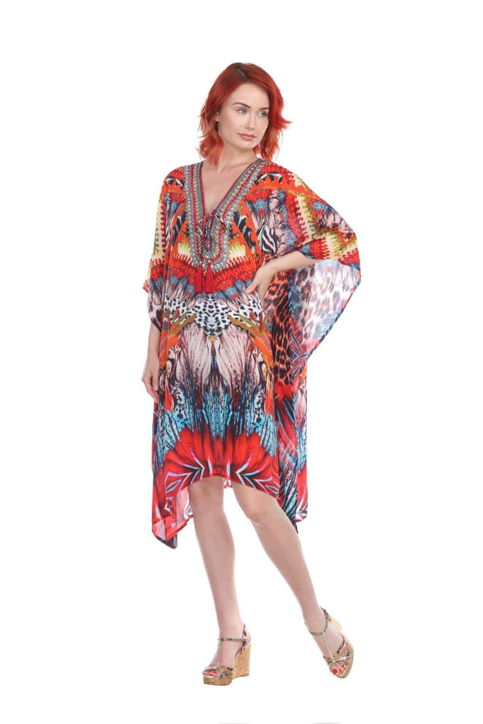 Multi-Color Trendy Vacation Beach Dress - La Moda Clothings