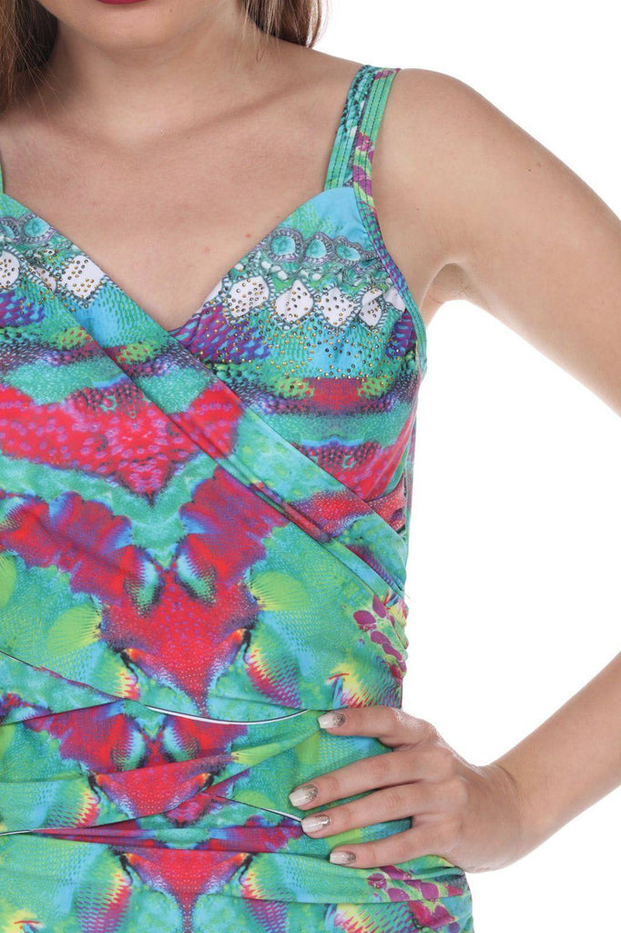 Wholesale Women's Aqua One Piece Swimwear In Multi-Color Made From Imported Nylon & Spandex - La Moda Clothings