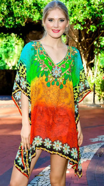 Multi Color Sheer Kaftan / Cover Up - Wholesale Wholesale La Moda Clothings
