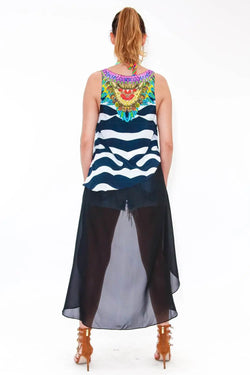 Sheer Multi-Color Hi-Lo Top | Wholesale Resort Wear - La Moda Clothings